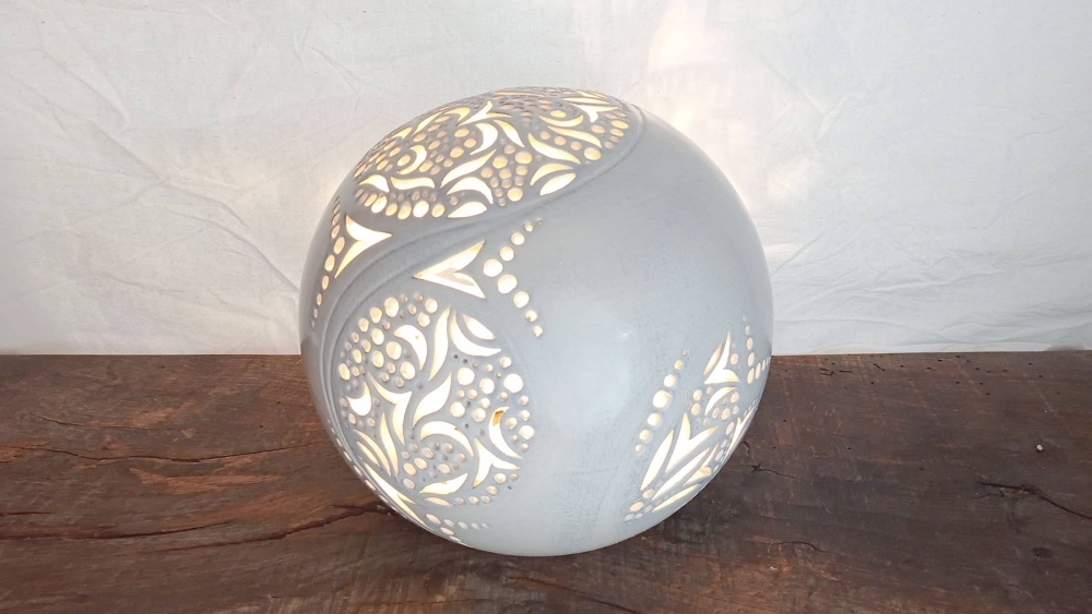 Lampe Céramique Sphère Blanche